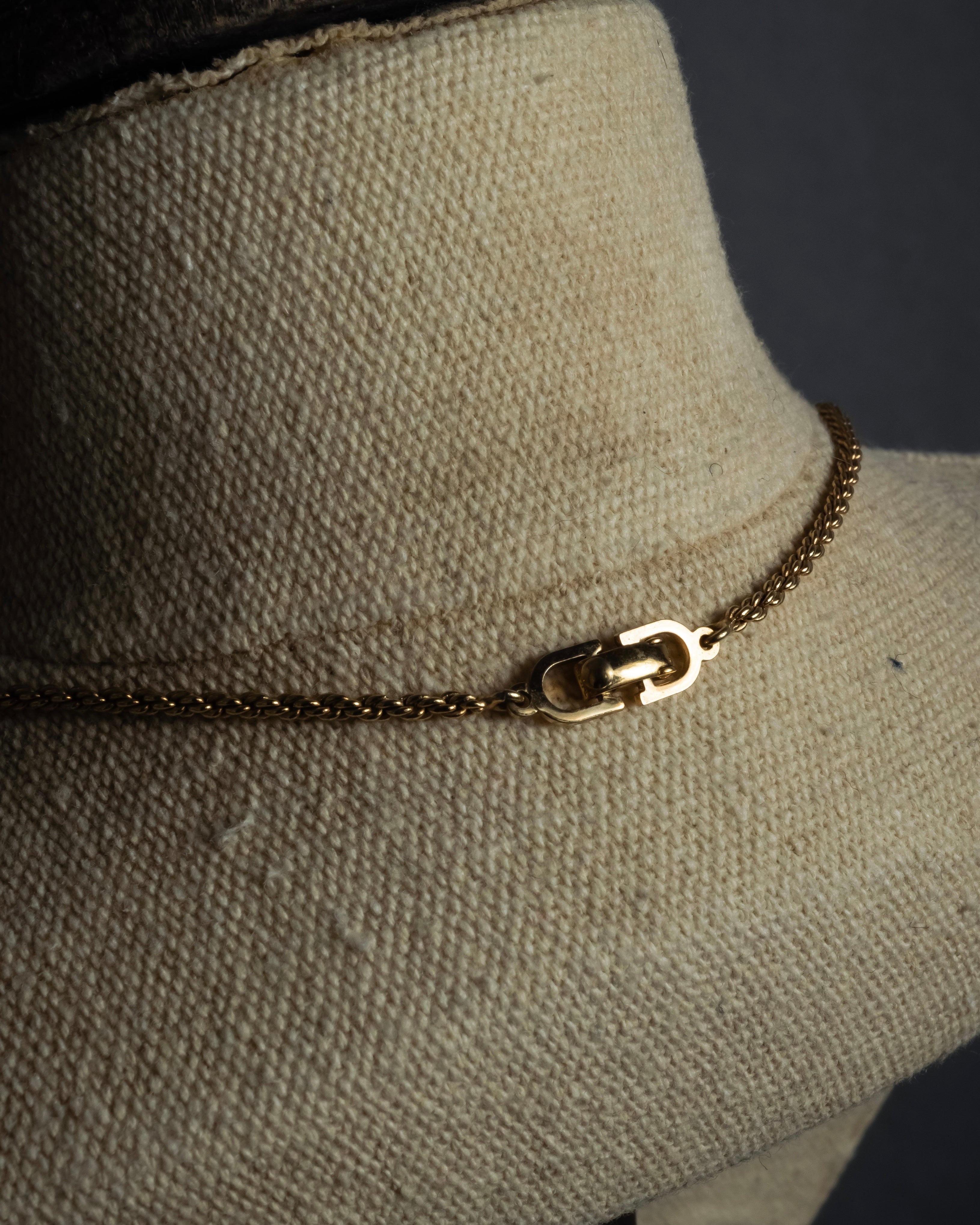 "Christian Dior" Arch motif top gold tone necklace