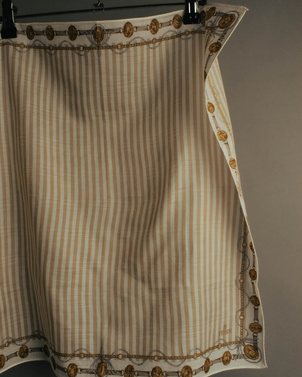 “FENDI” Late 80’s-90’s chain motif gauze scarf