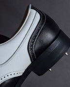 "BALENCIAGA" Two-tone fringe design leather golf shoes