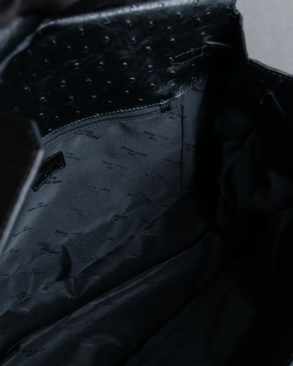 "Pierre Cardin" Turnlock design ostrich leather top handle bag