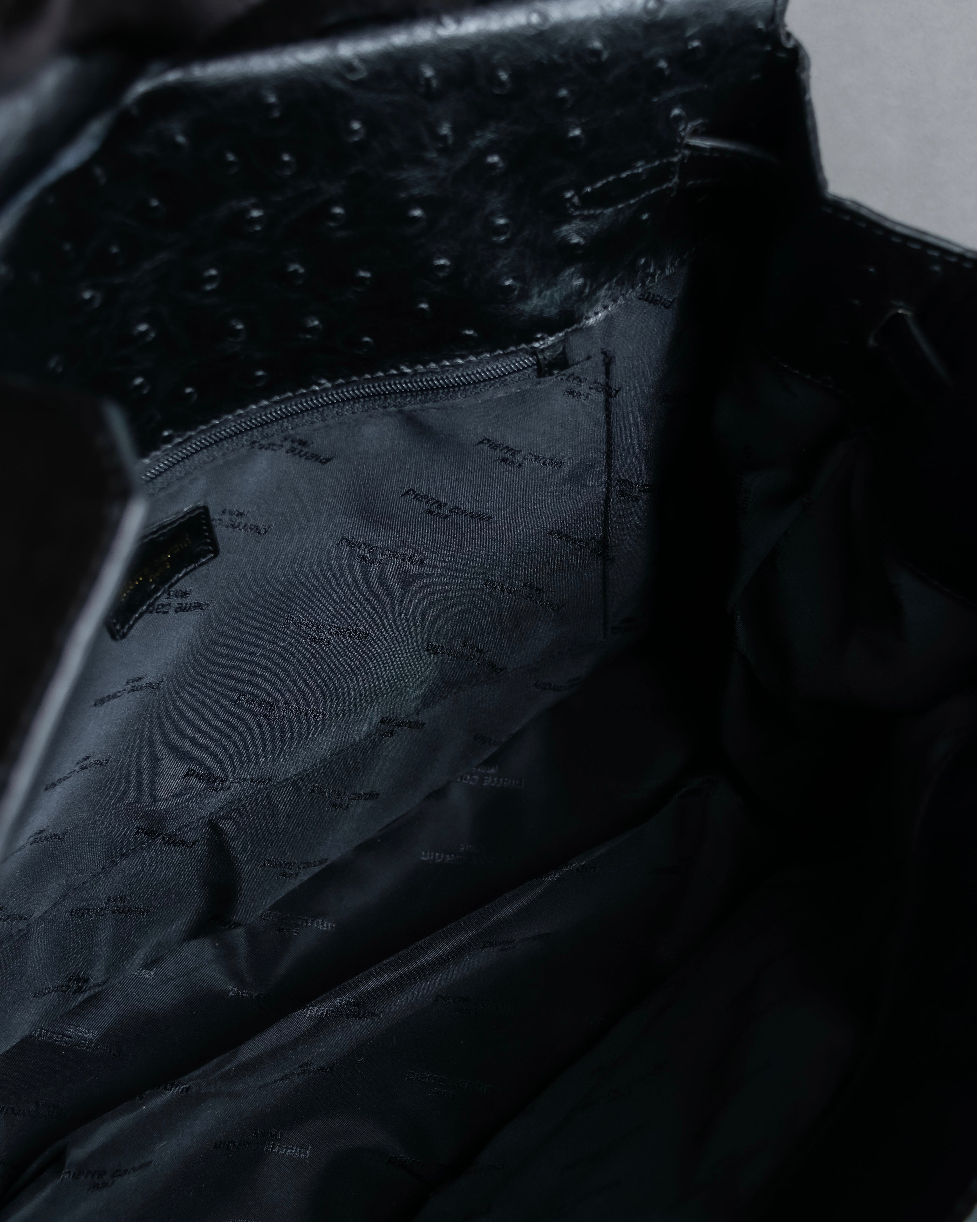 "Pierre Cardin" Turnlock design ostrich leather top handle bag