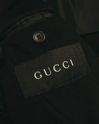 –SPECIAL– “GUCCI” 90’s Tom Ford era concealed-front wool long chester coat