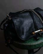 "GUCCI" Bamboo design combination chain shoulder leather bag