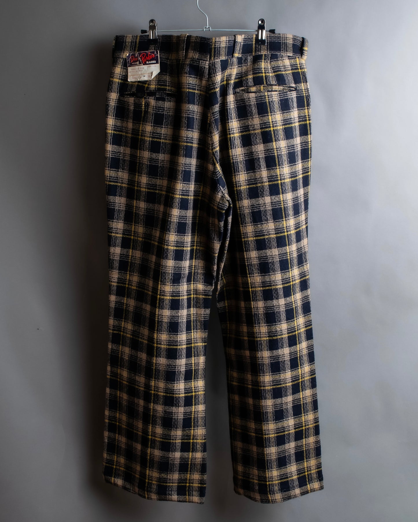 "Vintage tartan check wide tapered slacks"