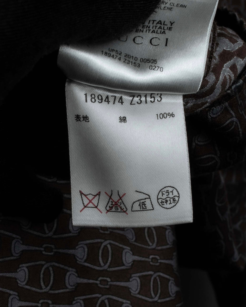 "GUCCI" Horsebit pattern shaped shirt