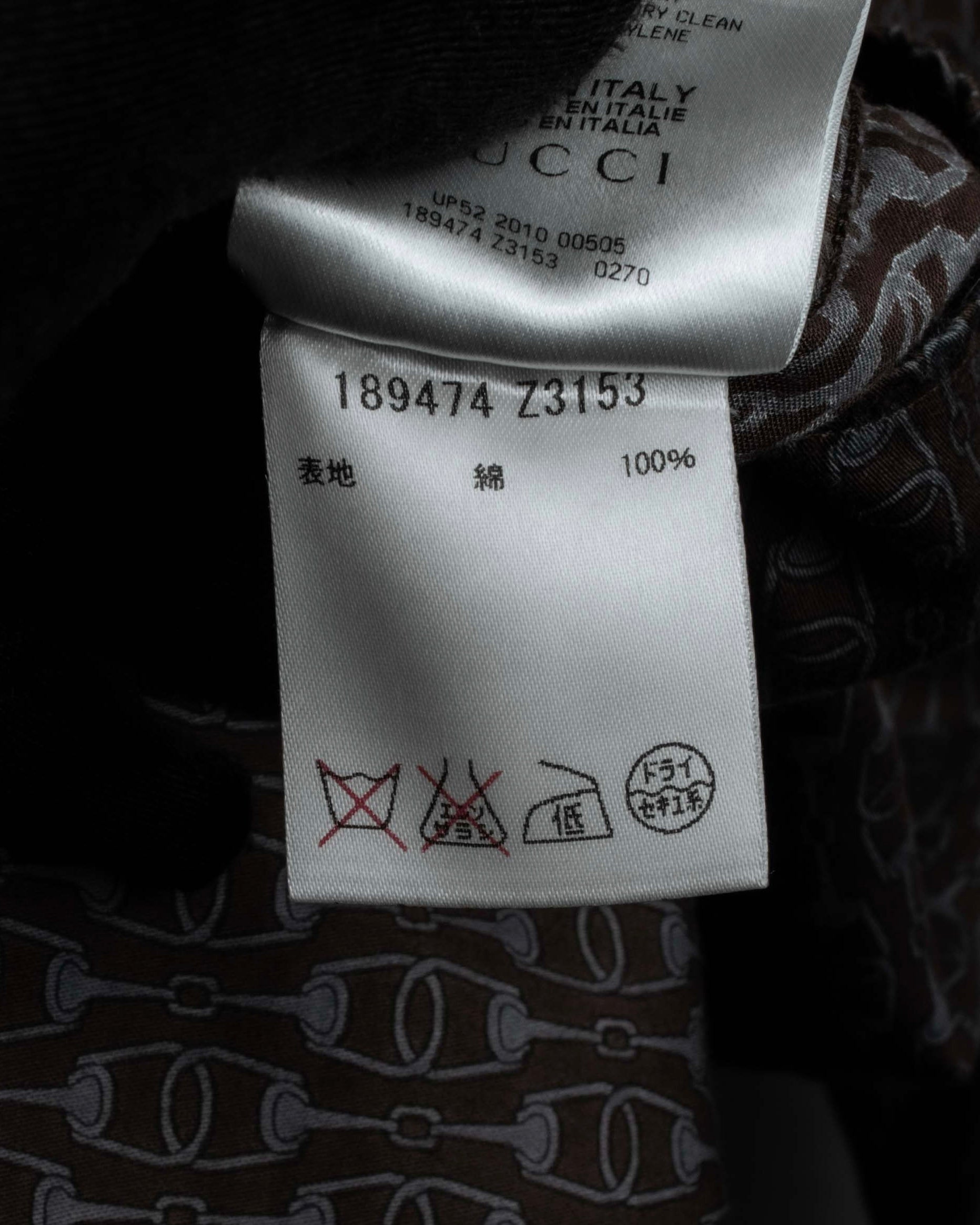 "GUCCI" Horsebit pattern shaped shirt