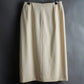 "HERMES" 100% wool ivory color flare skirt