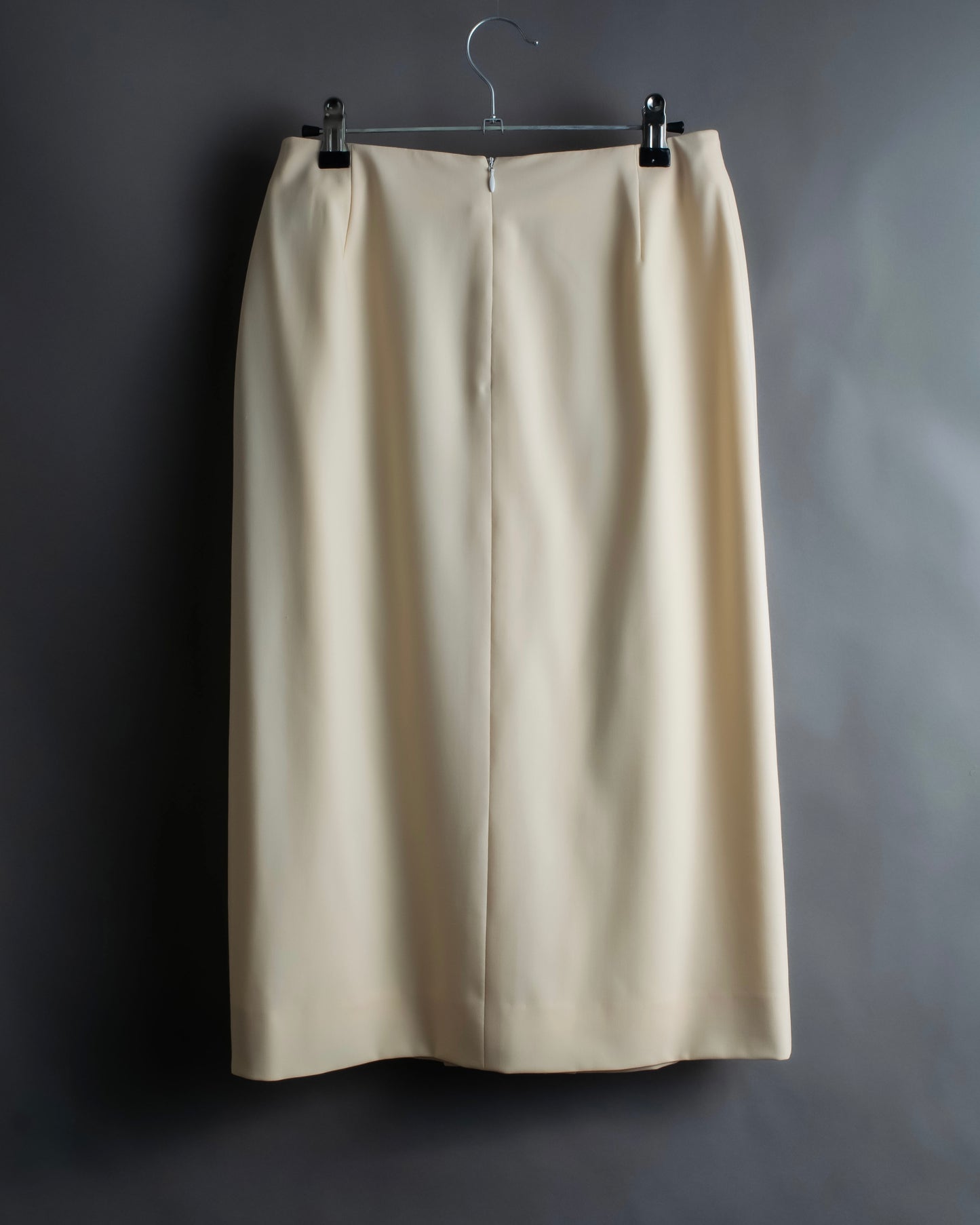 "HERMES" 100% wool ivory color flare skirt