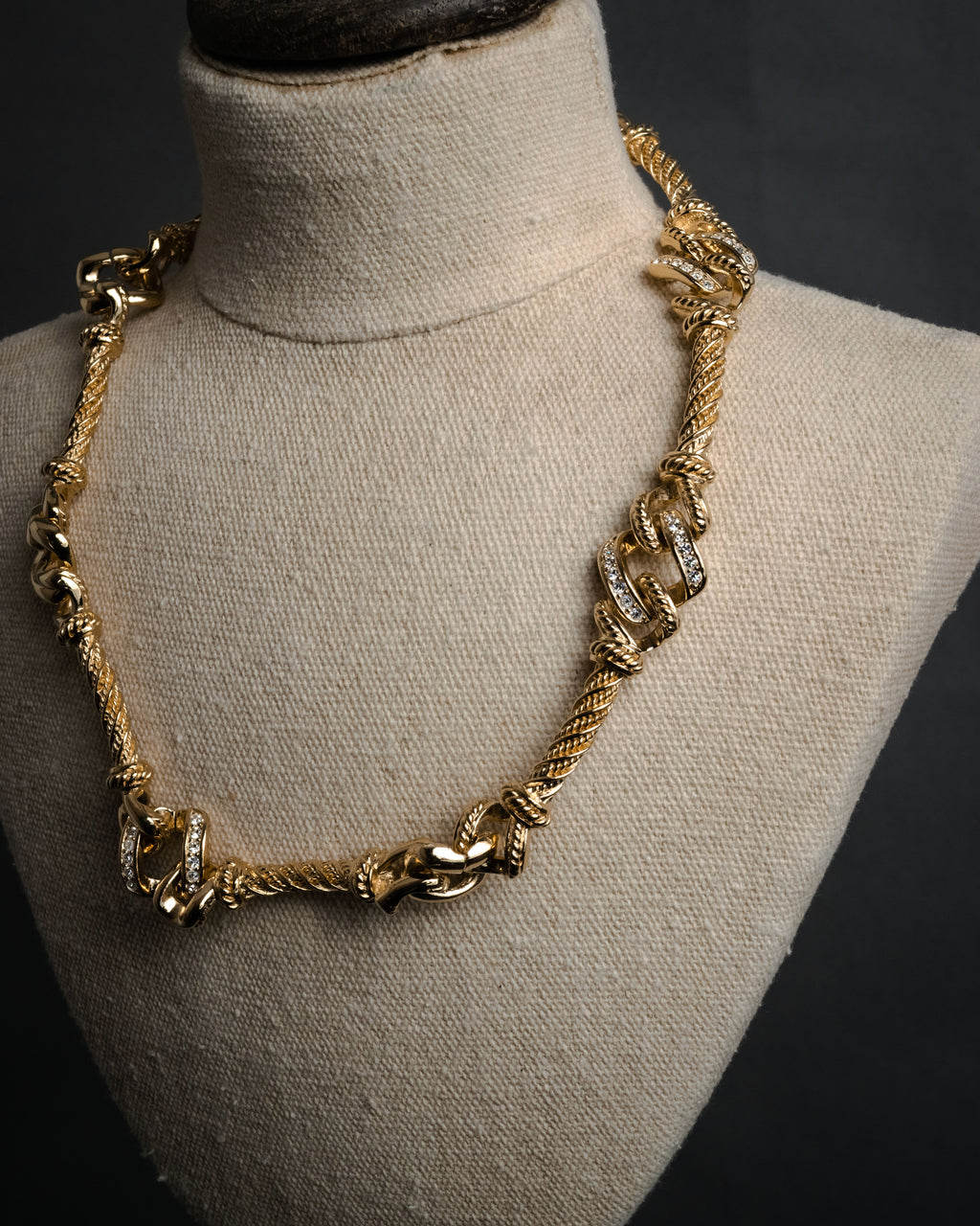 “Christian Dior” 90’s Crystal knot rope necklace