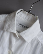 "Christian Dior" 90's Logo engraved striped shirt