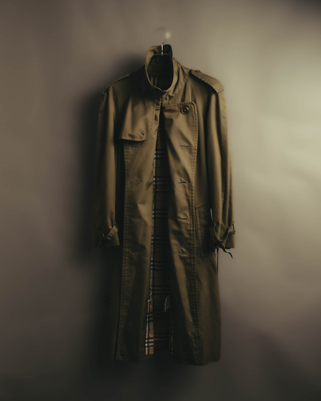 “Burberrys” 80’s Heritage check long trench coat