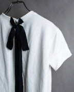 "N21 NUMERO VENTUNO" Back ribbon detail crew neck T-shirt