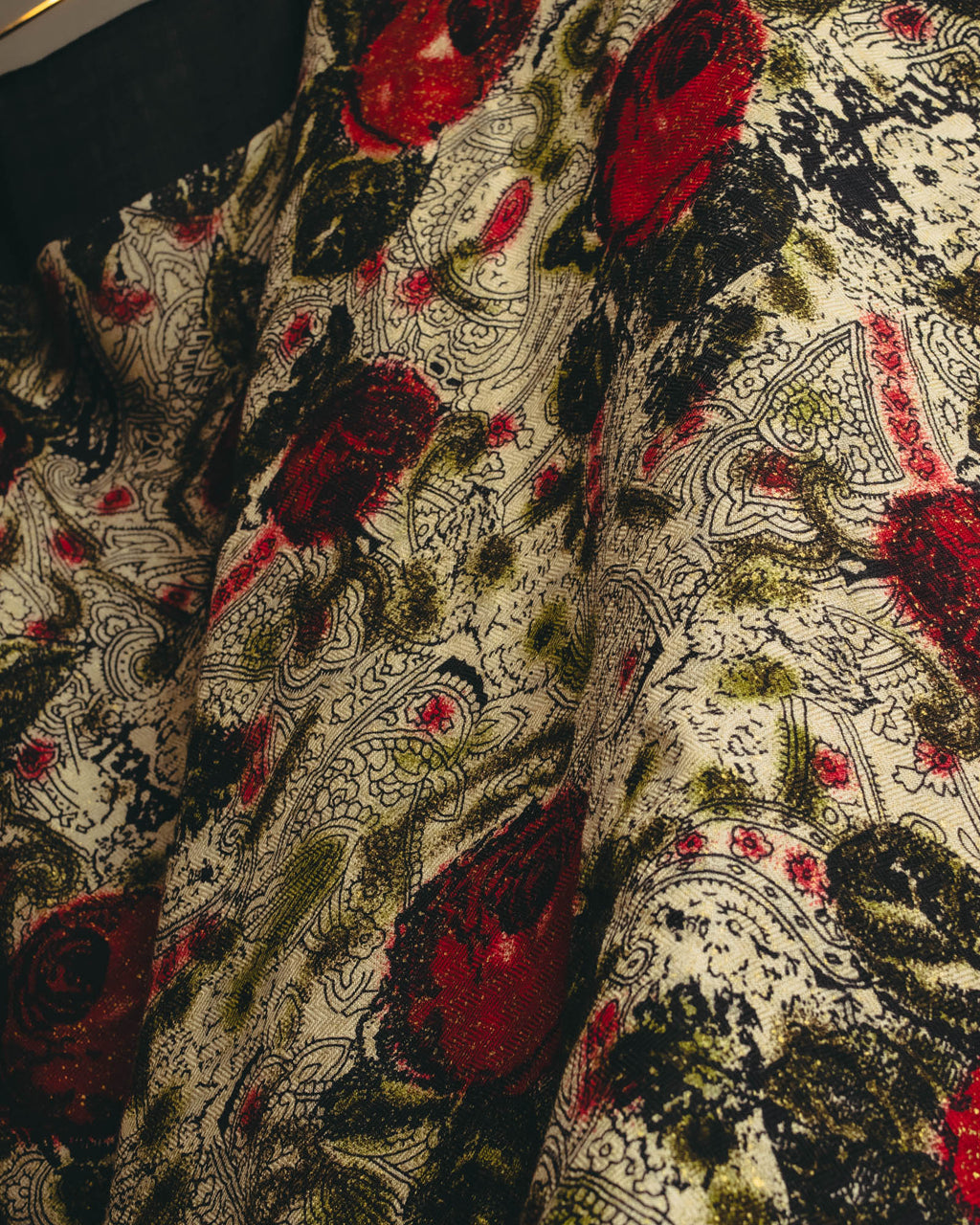 "Christian Dior" 80's-90's Floral paisley patterned large scarf
