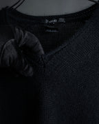 "GUCCI" Silky mix angora V-neck knit pullover