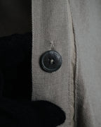 “HERMES” 2000’s Lambskin trimmed high gauge wool cardigan