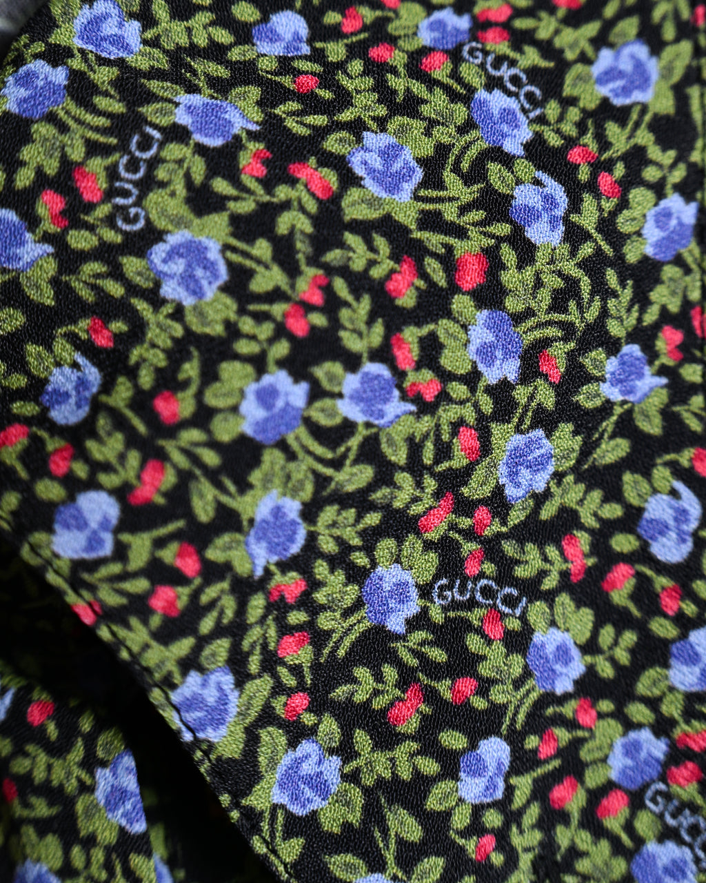 GUCCI × LIBERTY LONDON/ 2020AW Original Floral Pattern Fabric Ribbon Tie Button Down Shirt