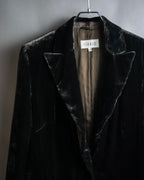 "FERAUD" Vintage velour glossy black tailored jacket