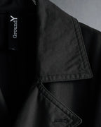 "Ground Y" 19AW Draping design cotton gabardine trench coat