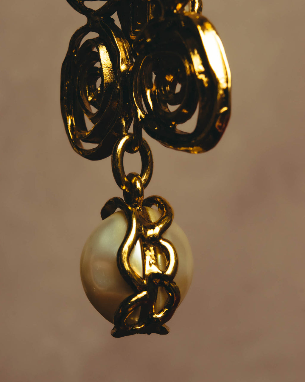 "Yves Saint Laurent" 80's-90's Baroque faux pearl brooch