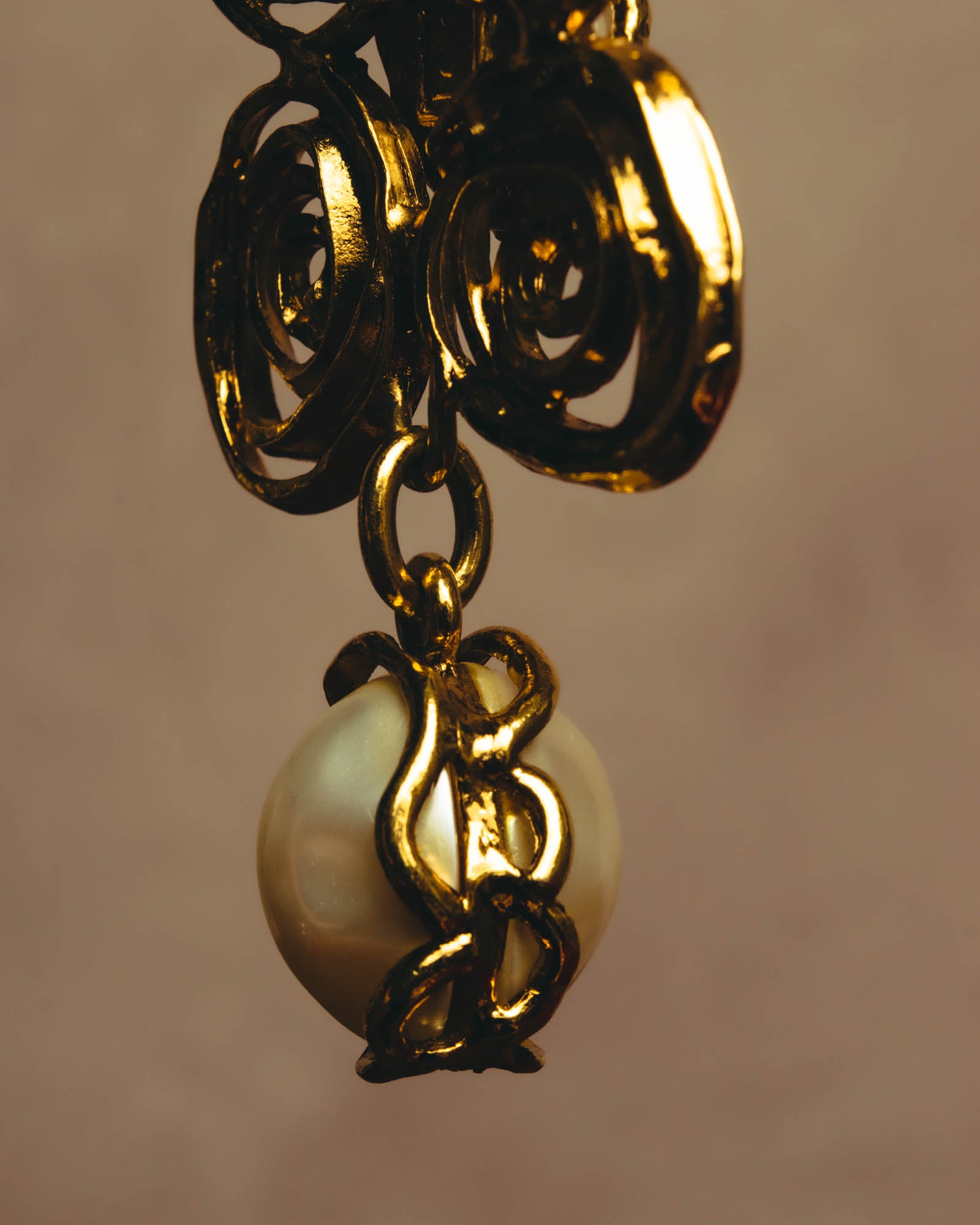 "Yves Saint Laurent" 80's-90's Baroque faux pearl brooch