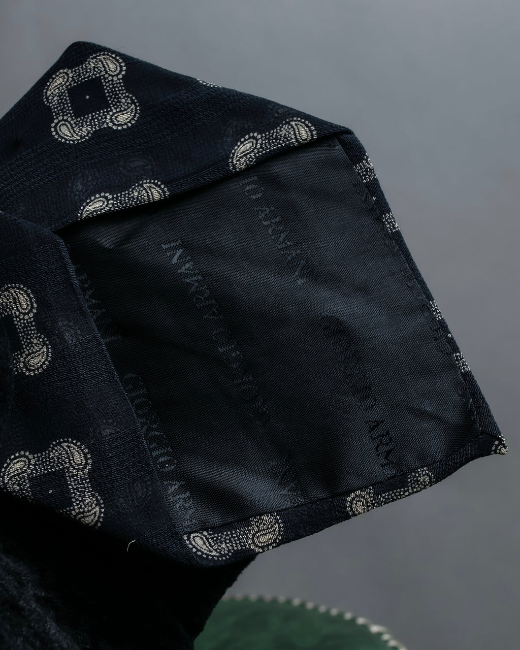 "GIORGIO ARMANI" Paisley pattern silk monotone necktie