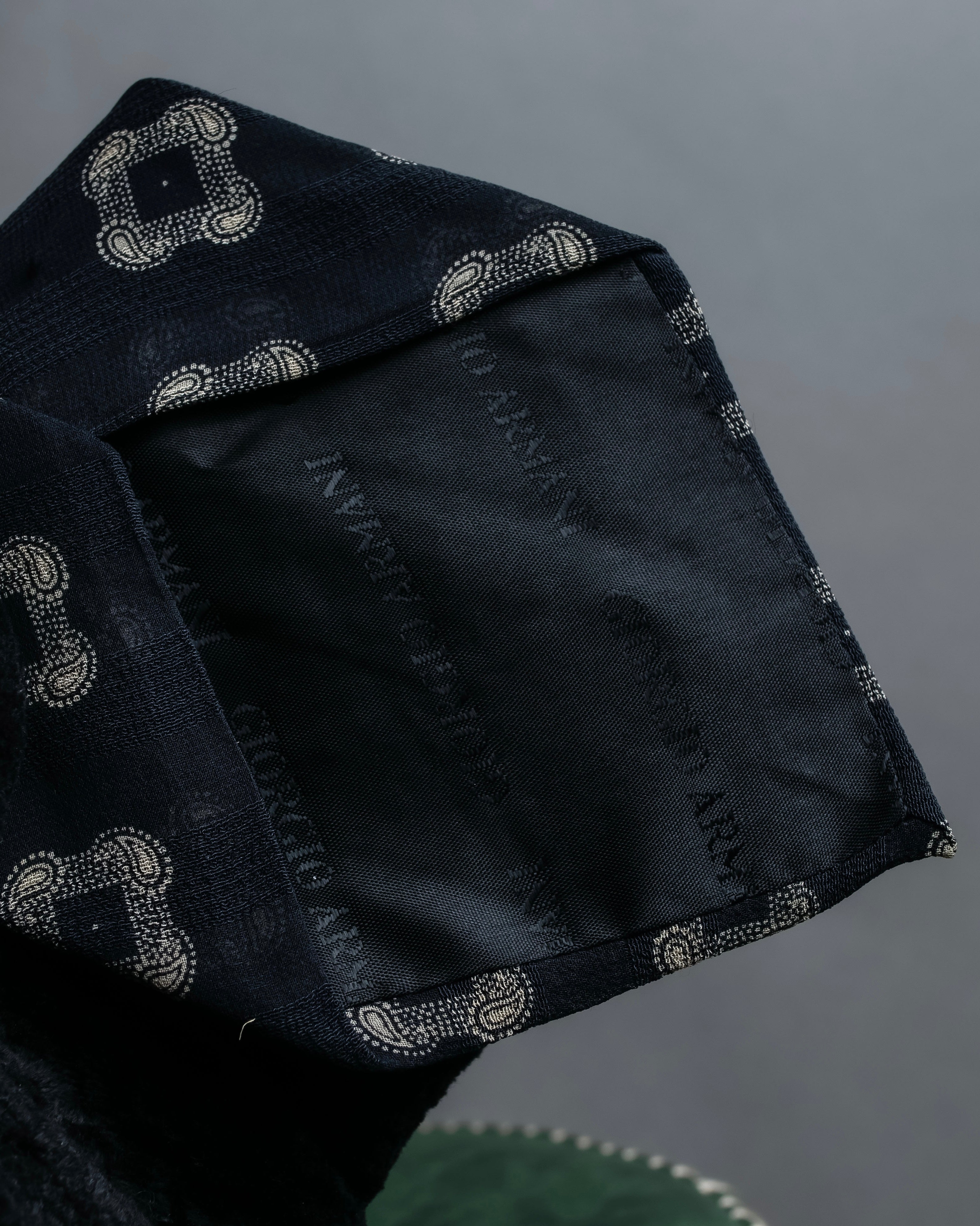 "GIORGIO ARMANI" Paisley pattern silk monotone necktie