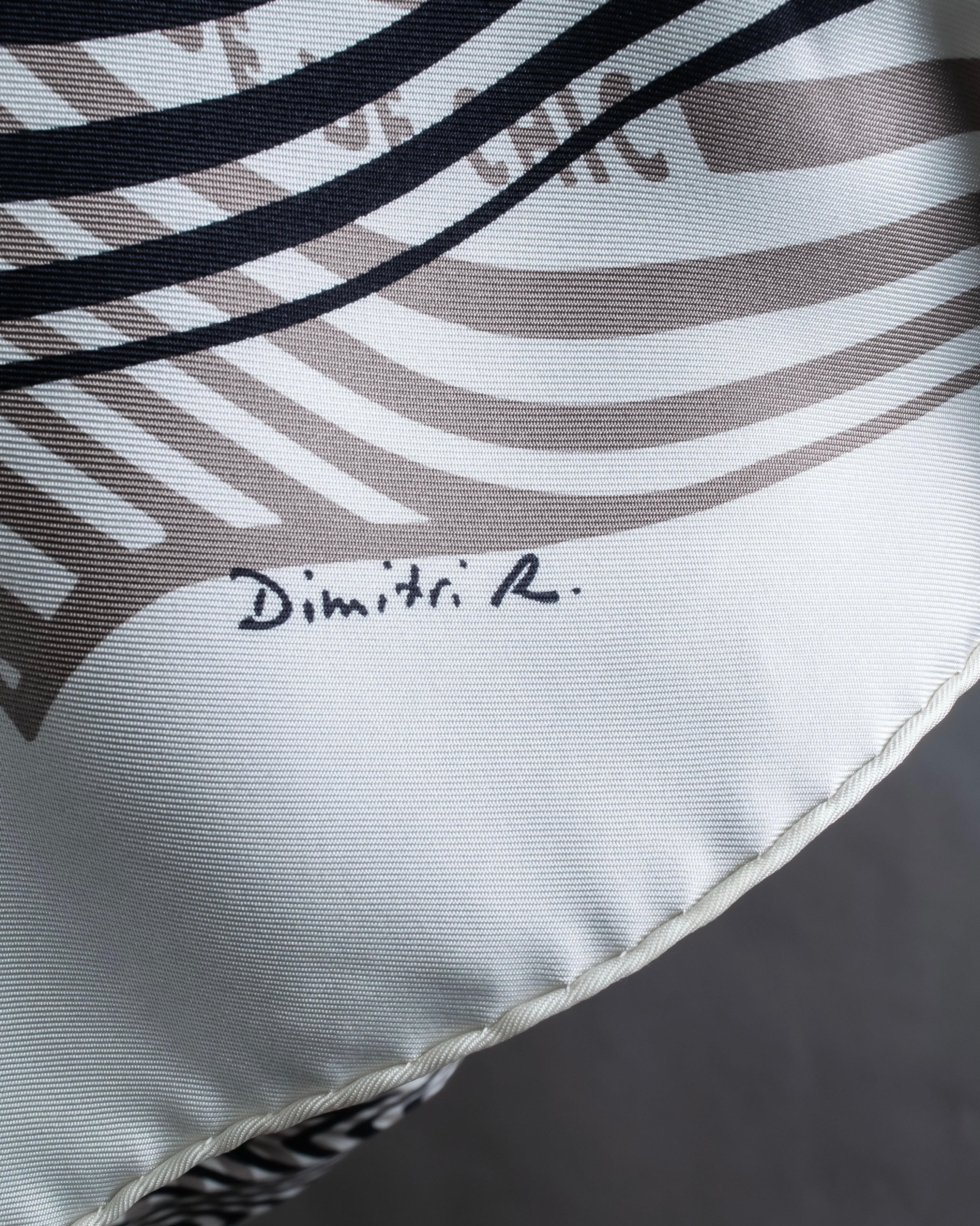 "HERMES" Zebra abstract print Carre 90 silk scarf