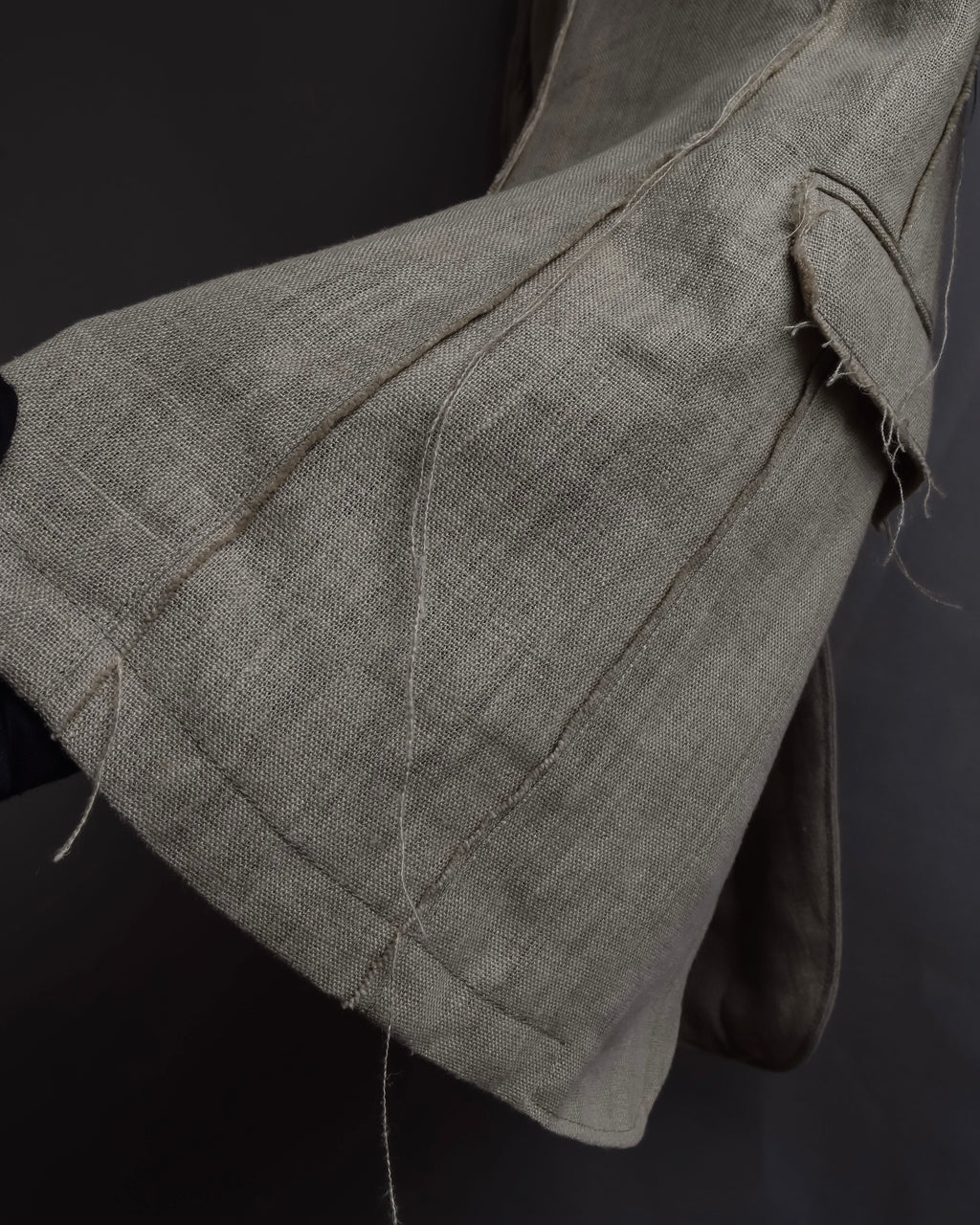 "Dolce & Gabbana" Raw edge frayed linen tailored jacket