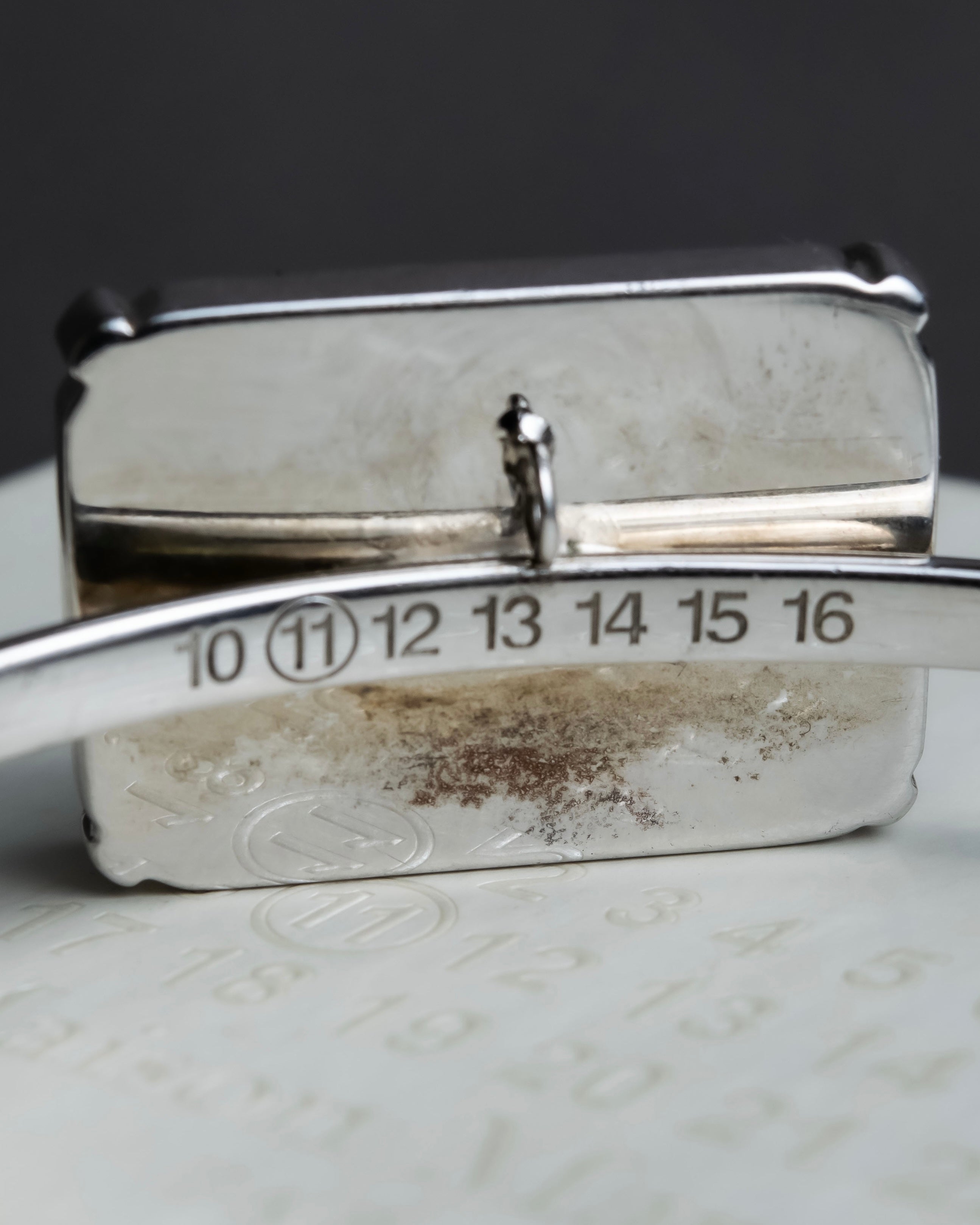 "Maison Martin Margiela" Crystal cut head motif ring＆bangle combination set