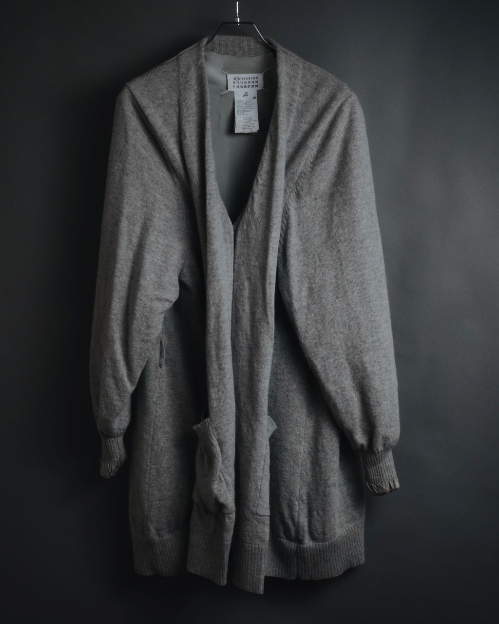 "Maison Margiela" 17AW belted gown knit coat