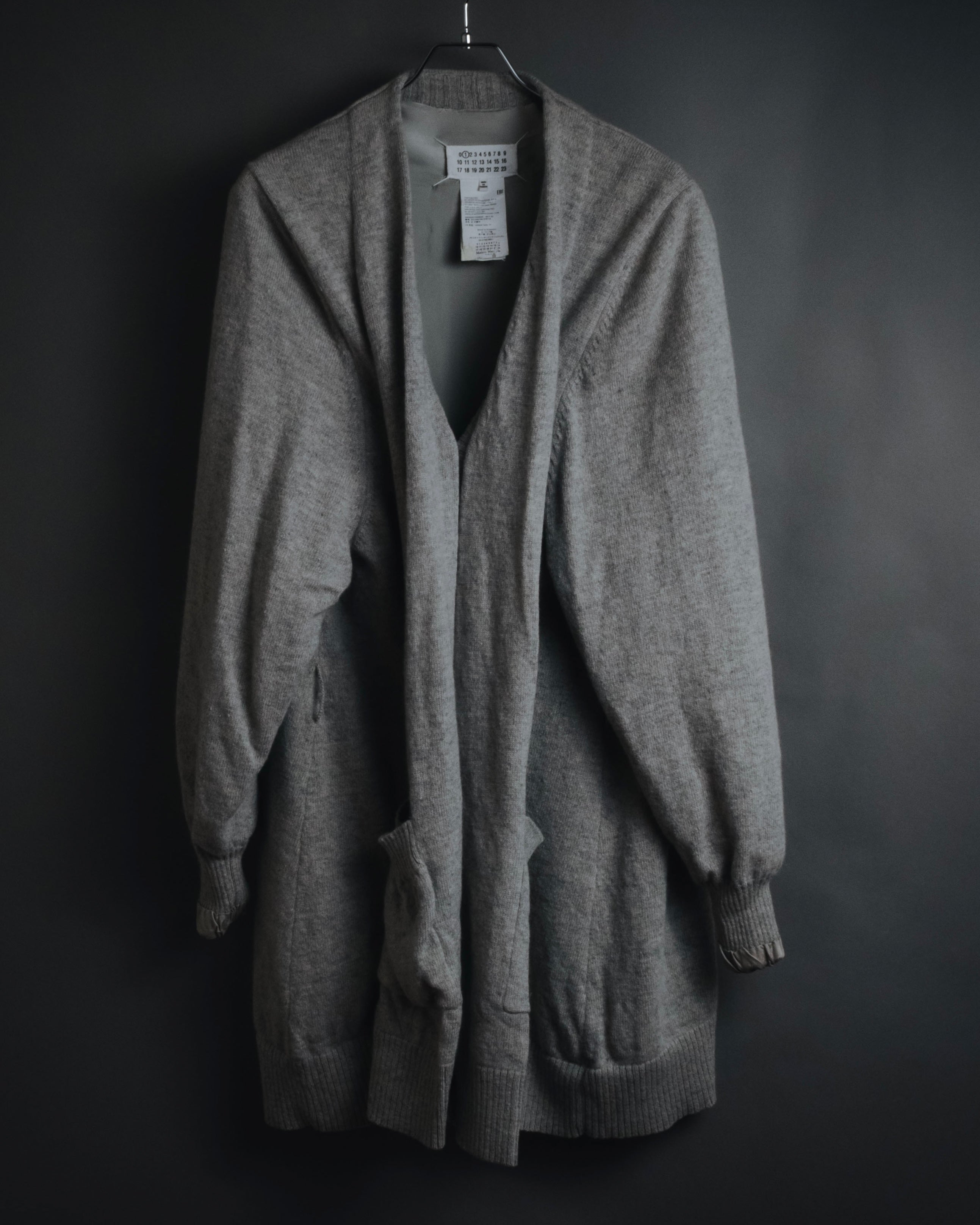 "Maison Margiela" 17AW belted gown knit coat