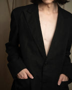 "HERMES" 90's Elegantly relaxed cotton linen tailored jacket