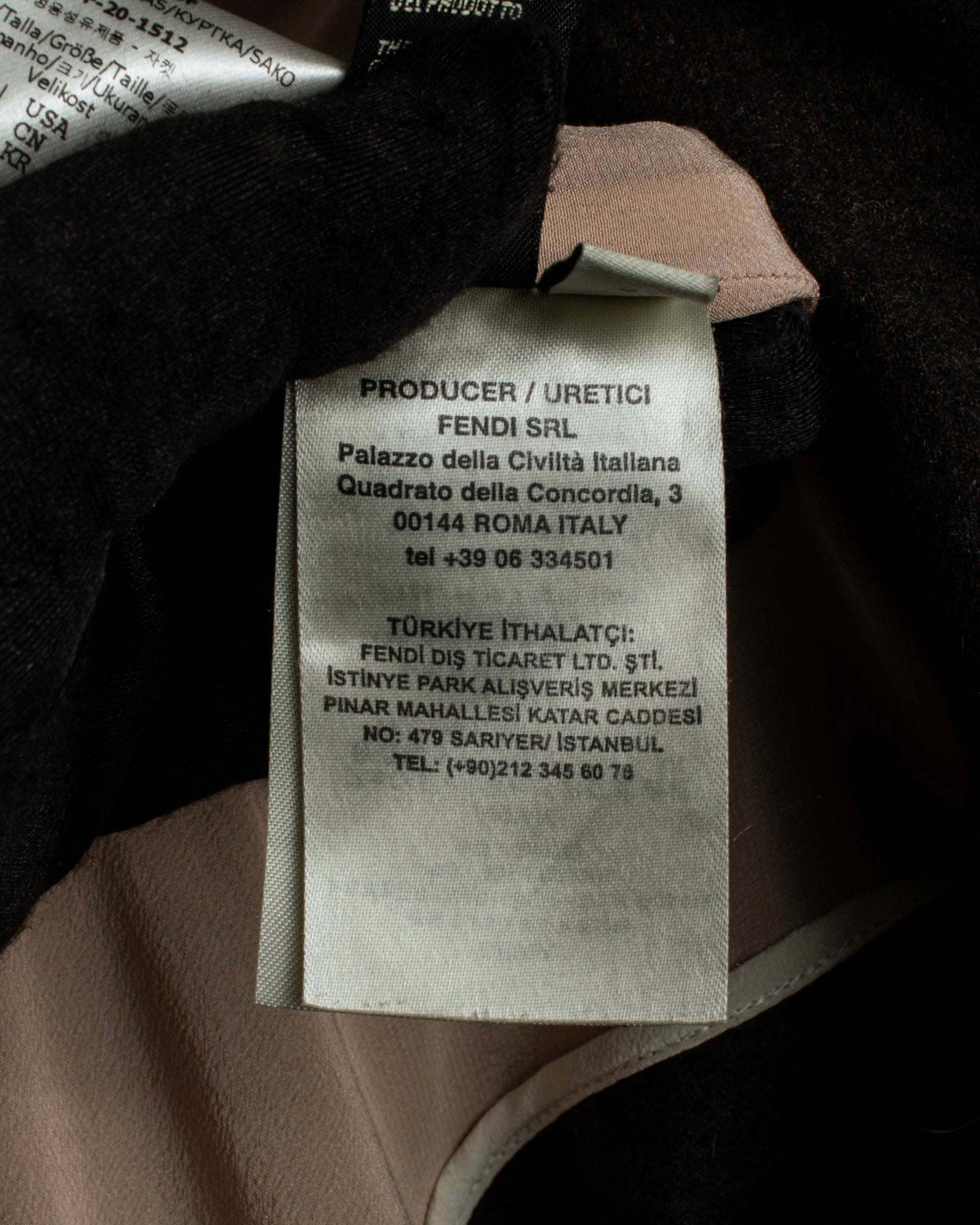 "FENDI" Double-breasted heavy duty wool flannel jacket