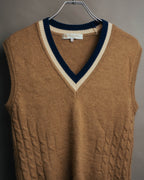 "Christian Dior" 80's-90's Preppy cable knit sweater vest