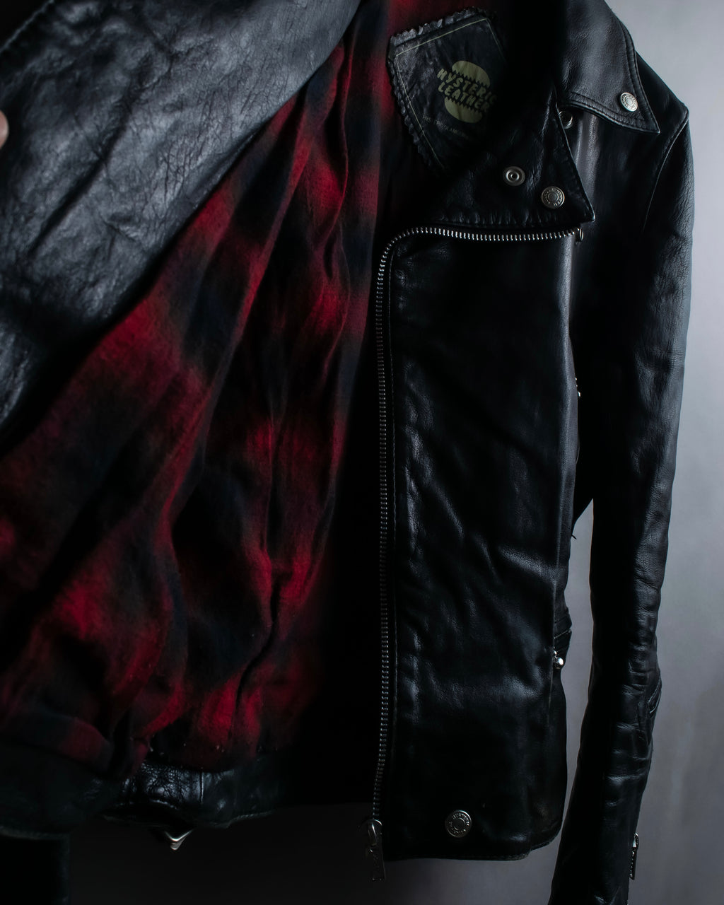 "HYSTERIC GLAMOUR" Lamb leather double riders jacket