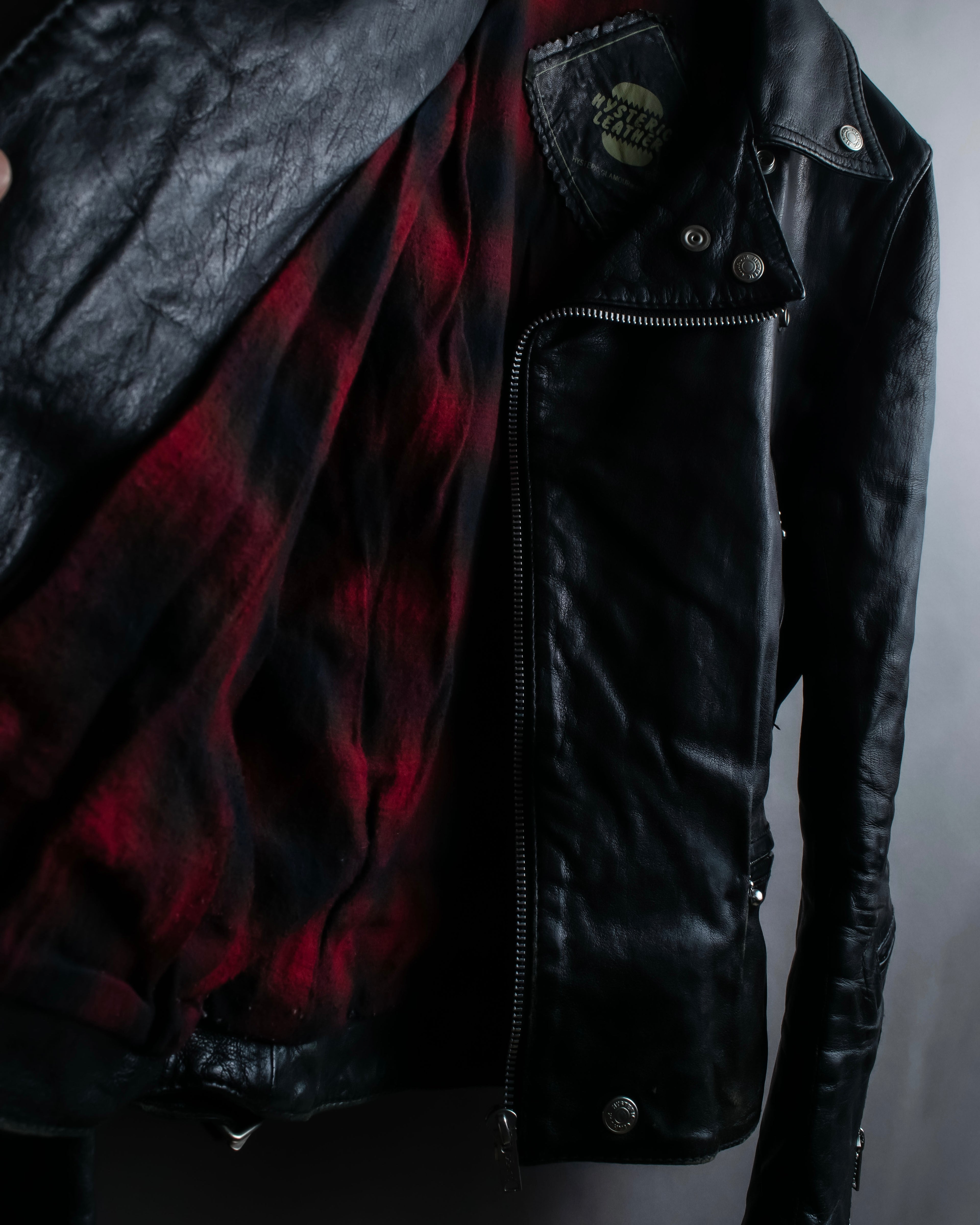 "HYSTERIC GLAMOUR" Lamb leather double riders jacket