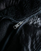 "MOSCHINO" Box silhouette leather double rider jacket