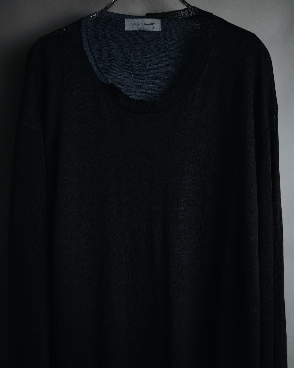 "Yohji Yamamoto POUR HOMME" 24SS layered sheer knit pullover