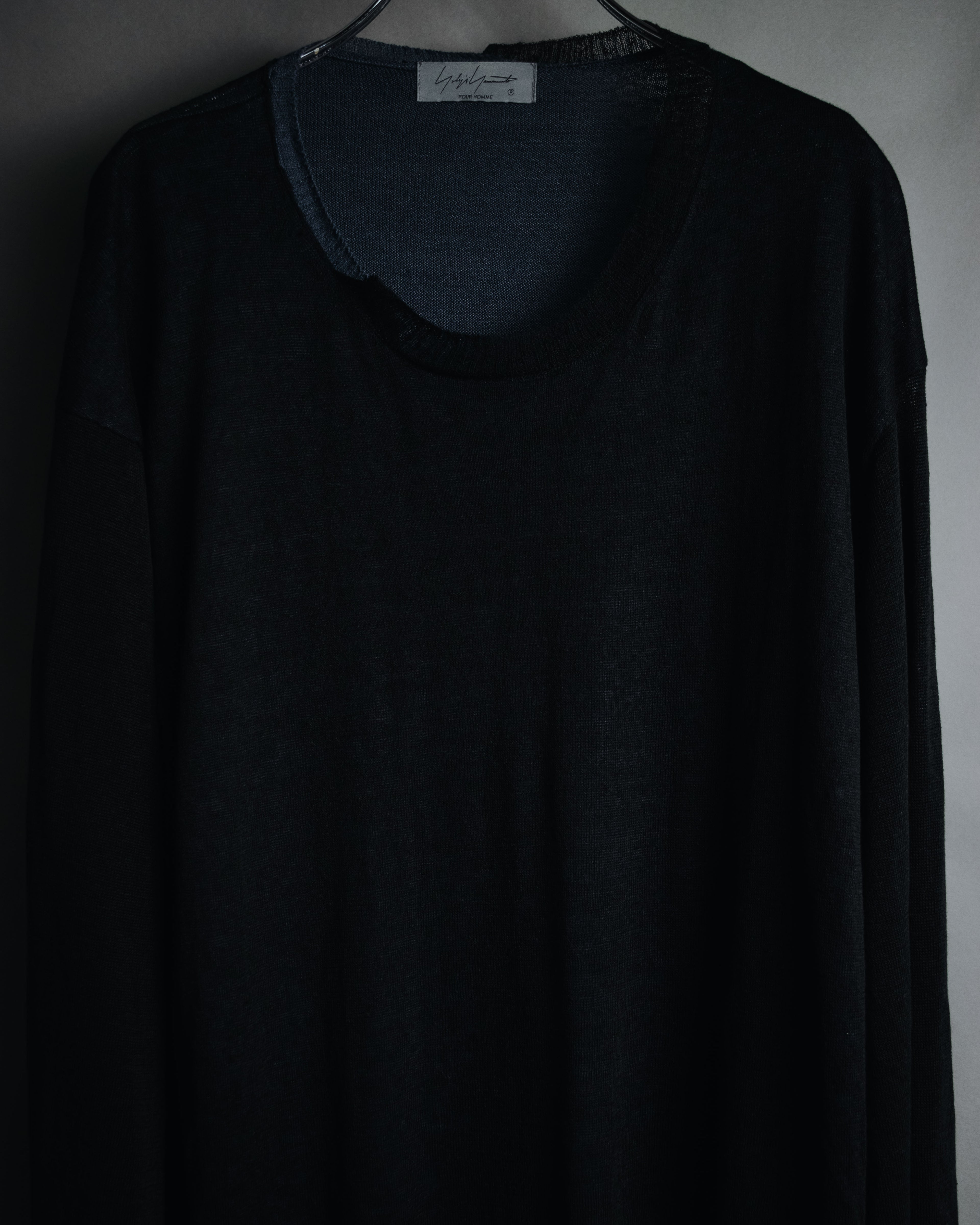 "Yohji Yamamoto POUR HOMME" 24SS layered sheer knit pullover
