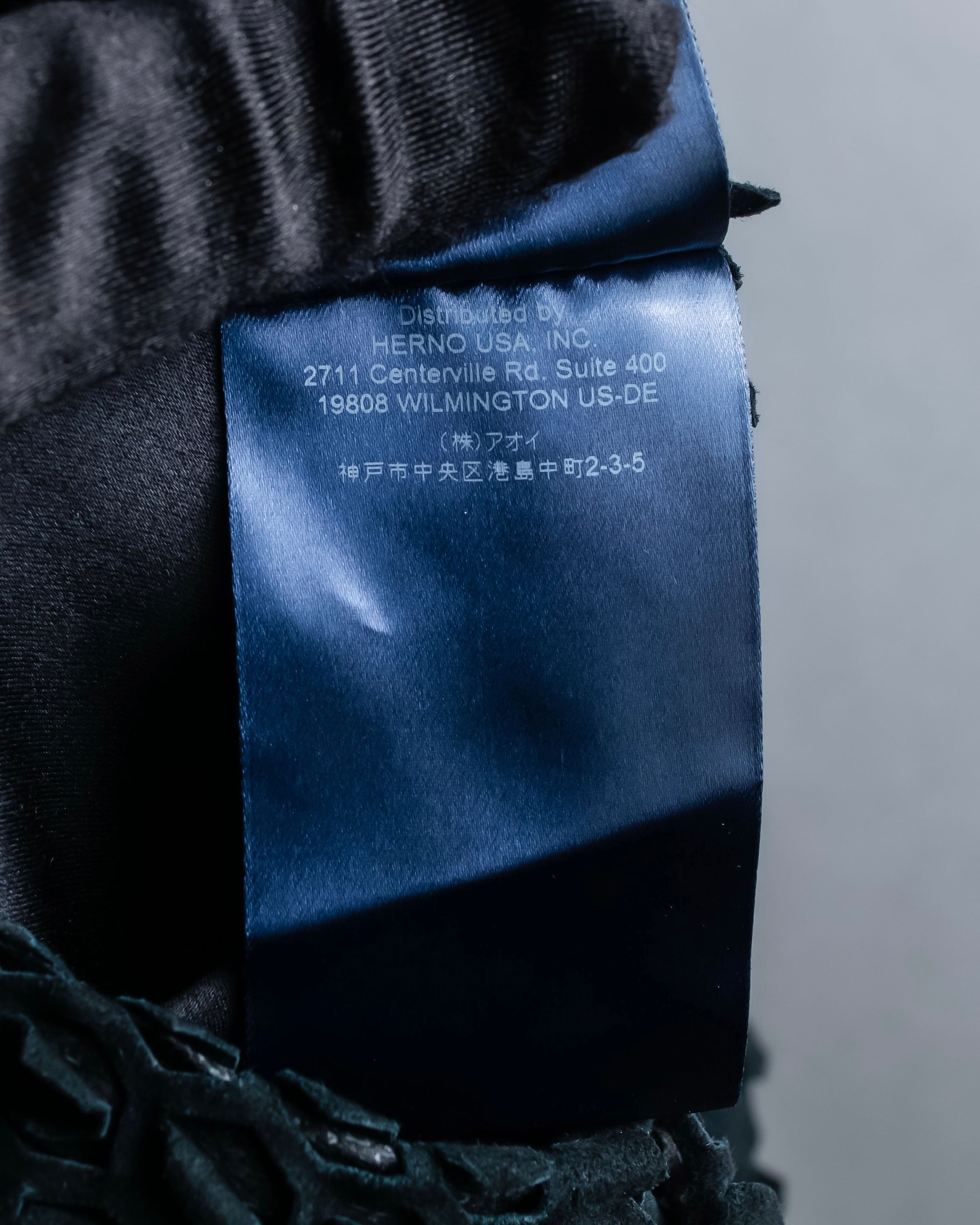 "HERNO" Laser cutwork design structured black dress