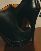 -SPECIAL- "Gucci" 10's Vintage bamboo tassel leather platform booties