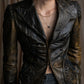 "ROBERTA SCARPA" 100% lamb leather gathered design shaped jacket