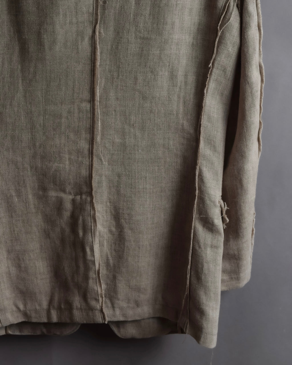 "Dolce & Gabbana" Raw edge frayed linen tailored jacket