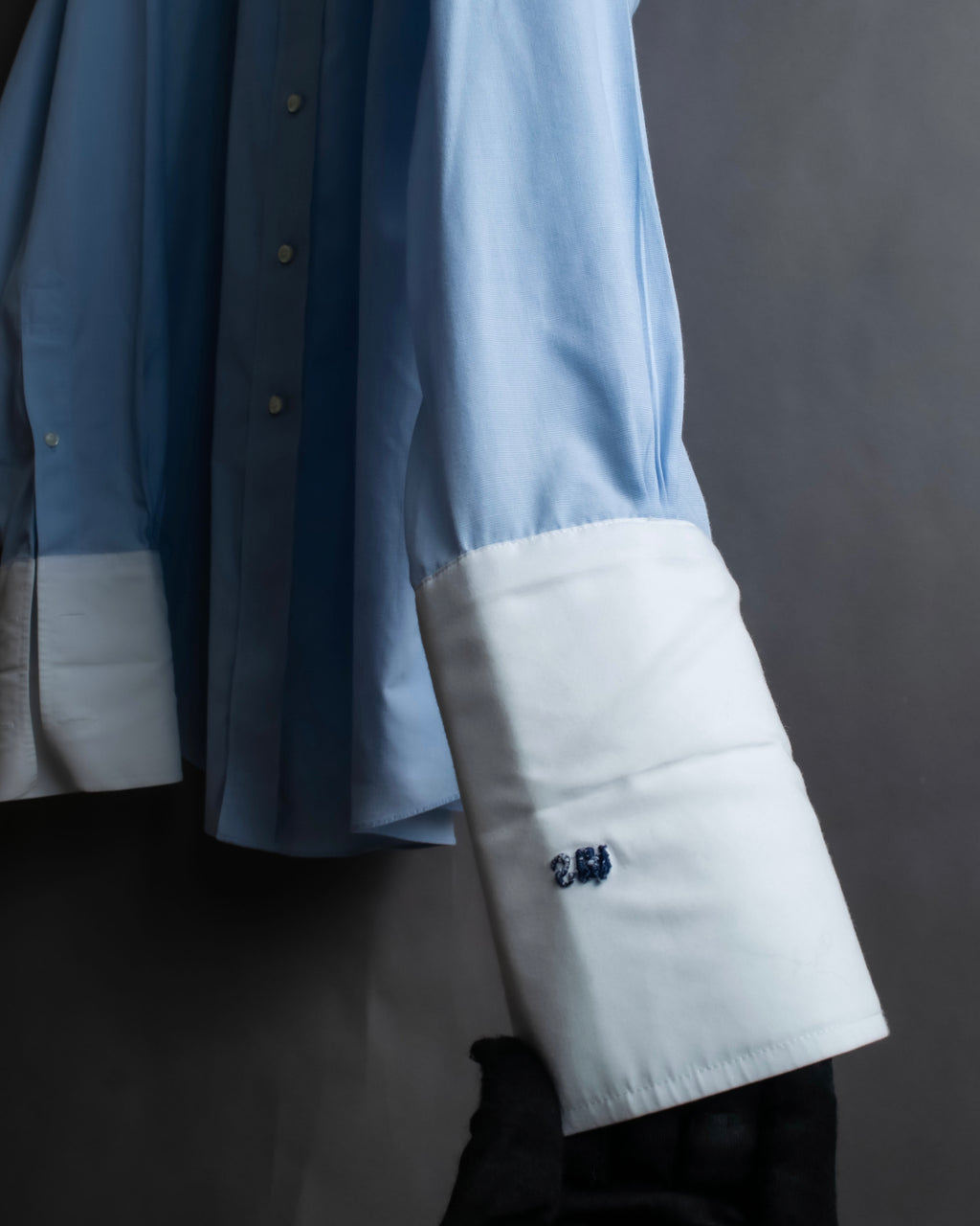 "BROOKS BROTHERS" Large cuffs design cleric oversized shirt