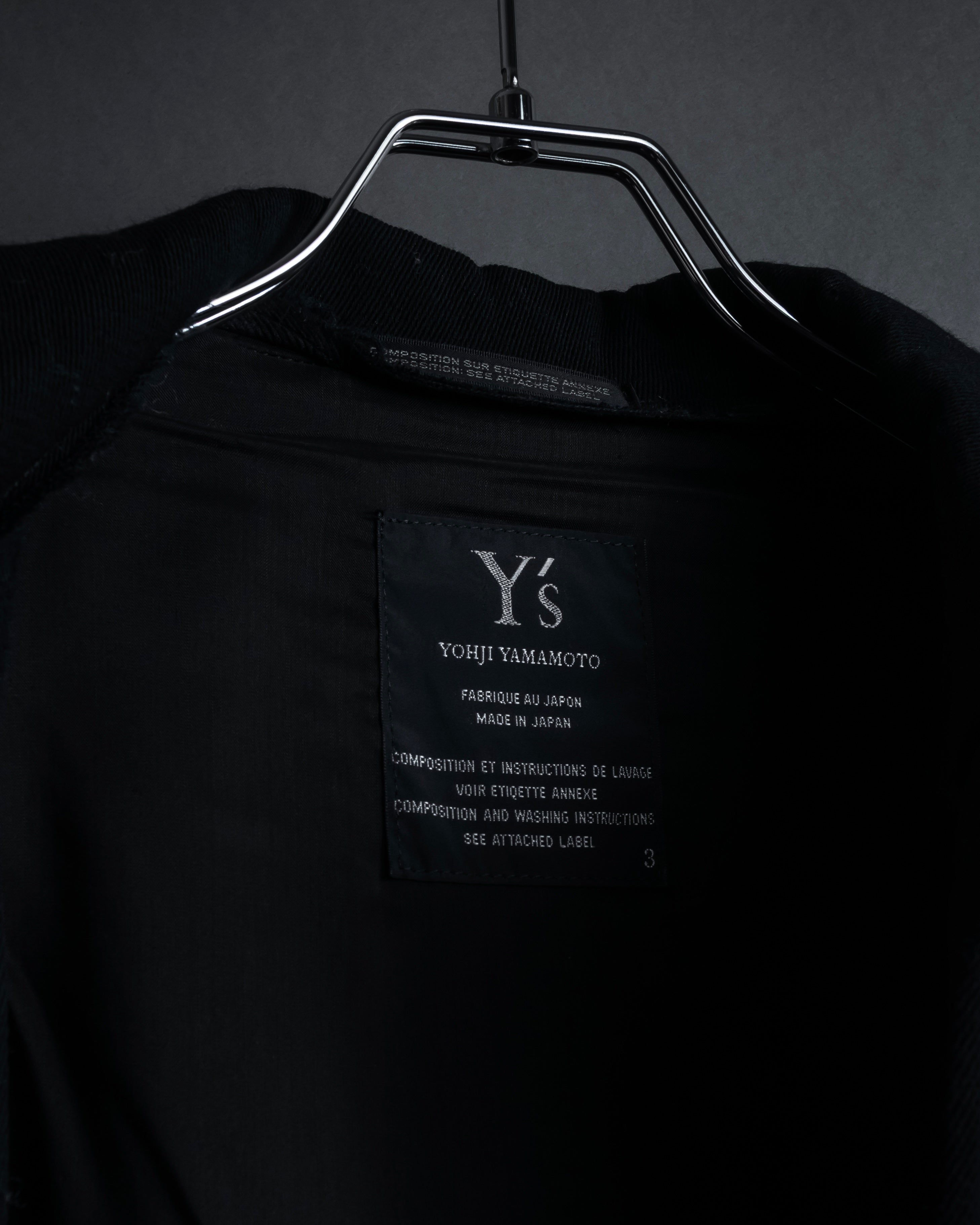 -SPECIAL- "Y's" 15AW Cape design panel oversized stand collar coat