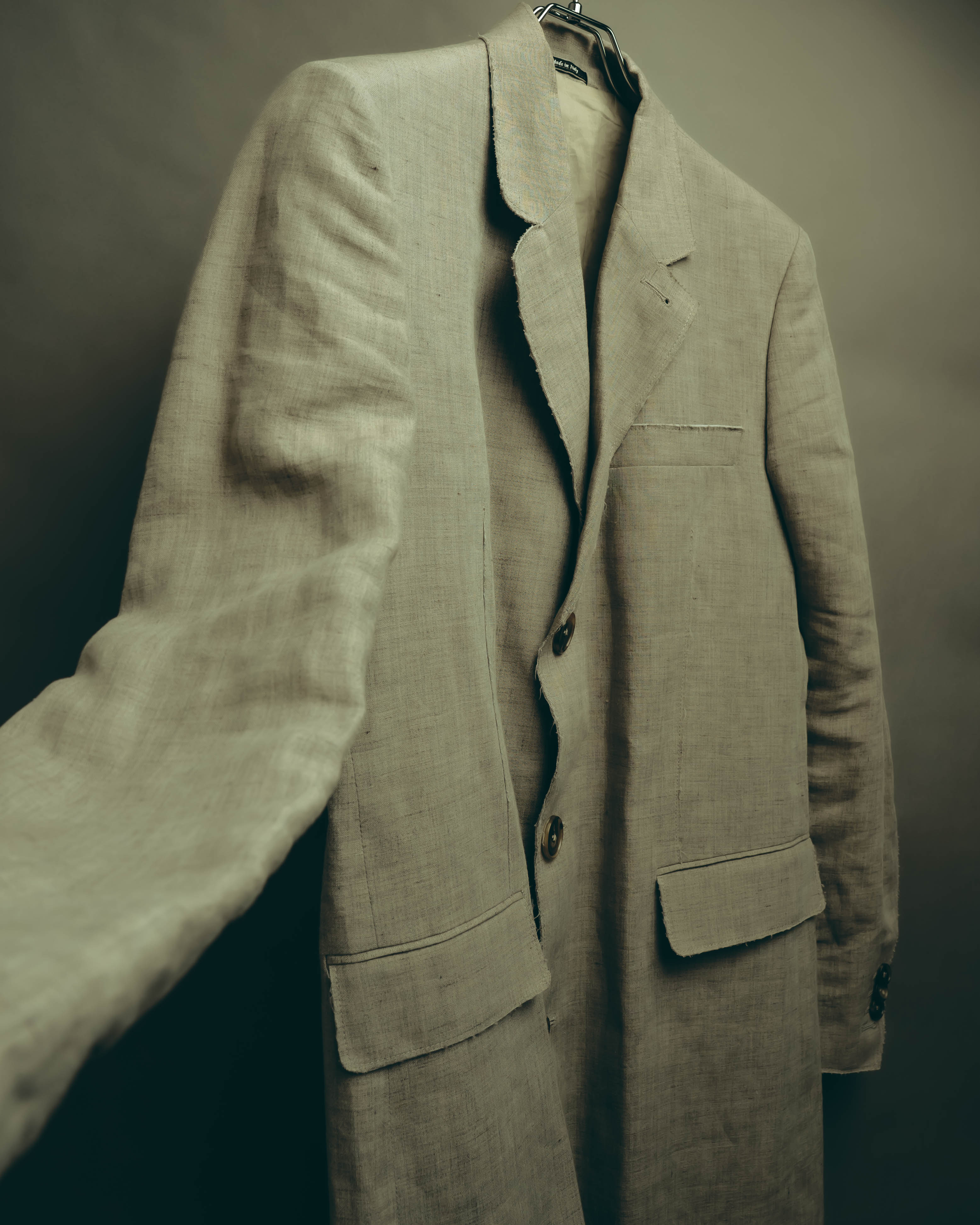 -SPECIAL- “Maison Martin Margiela” 2014SS raw-edge linen tailored jacket