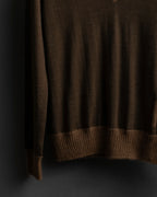 "HERMES" Gaultier period H logo engraved V-neck knit