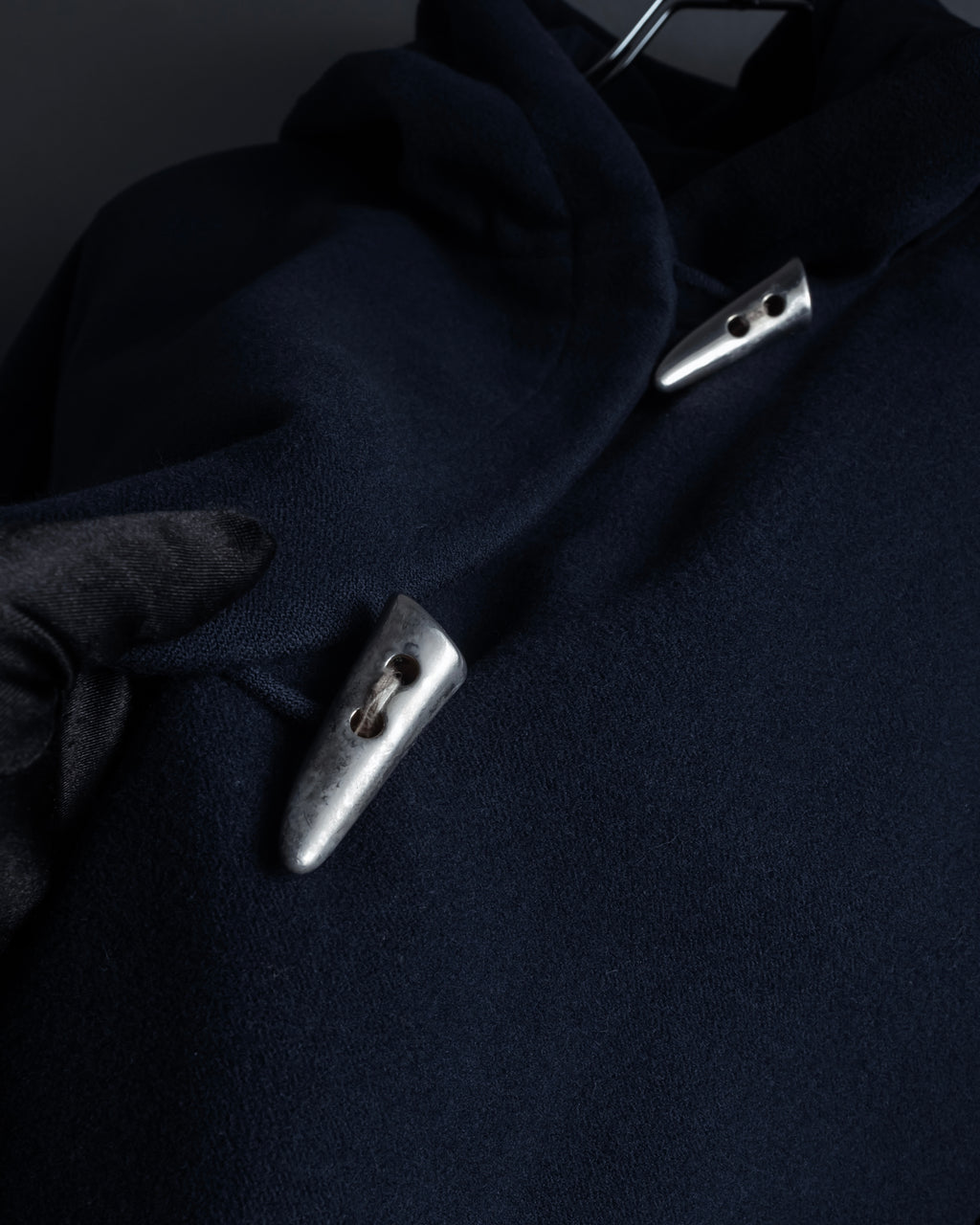 "YVES SAINT LAURENT" Metal toggle design melton wool duffel coat