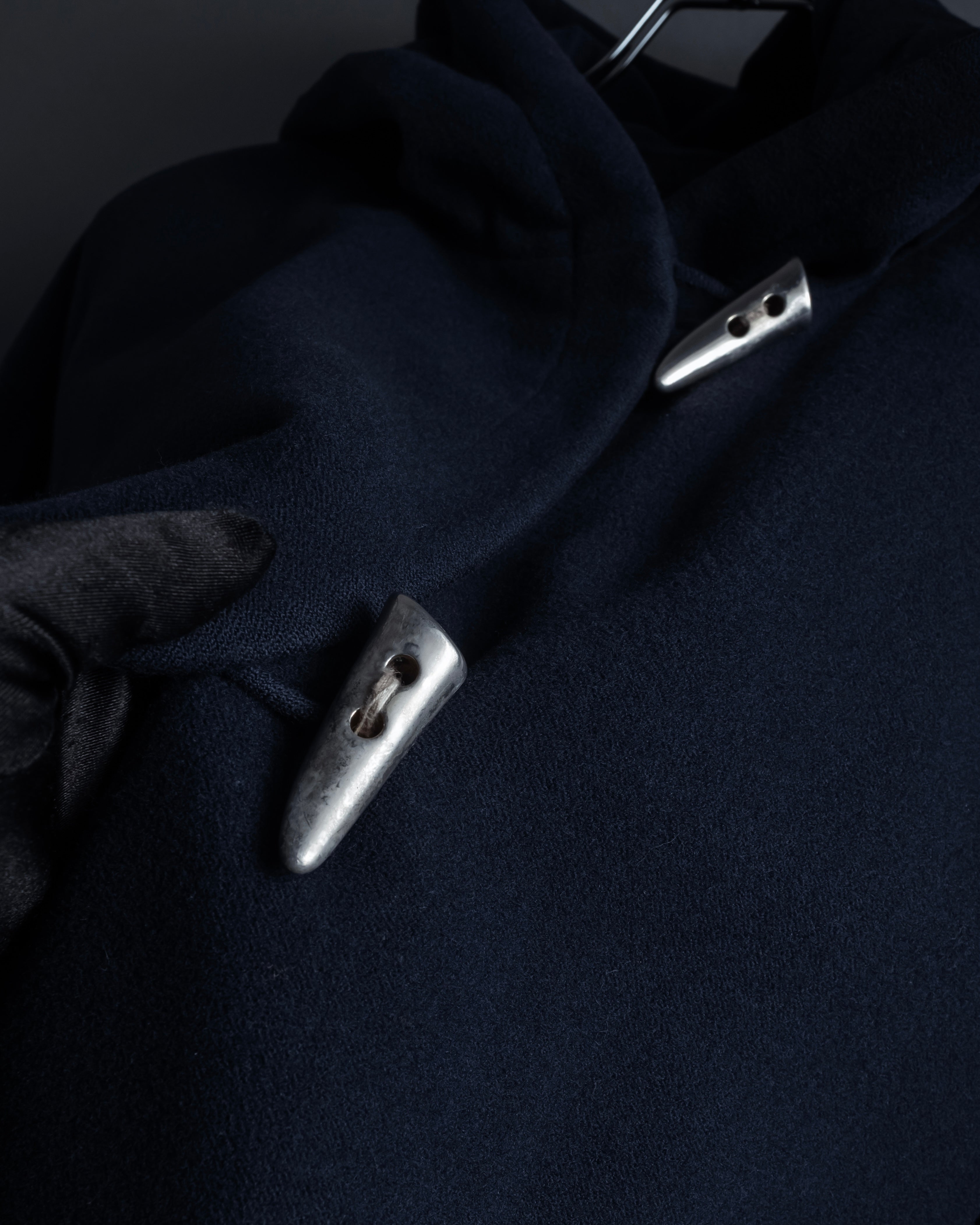 "YVES SAINT LAURENT" Metal toggle design melton wool duffel coat