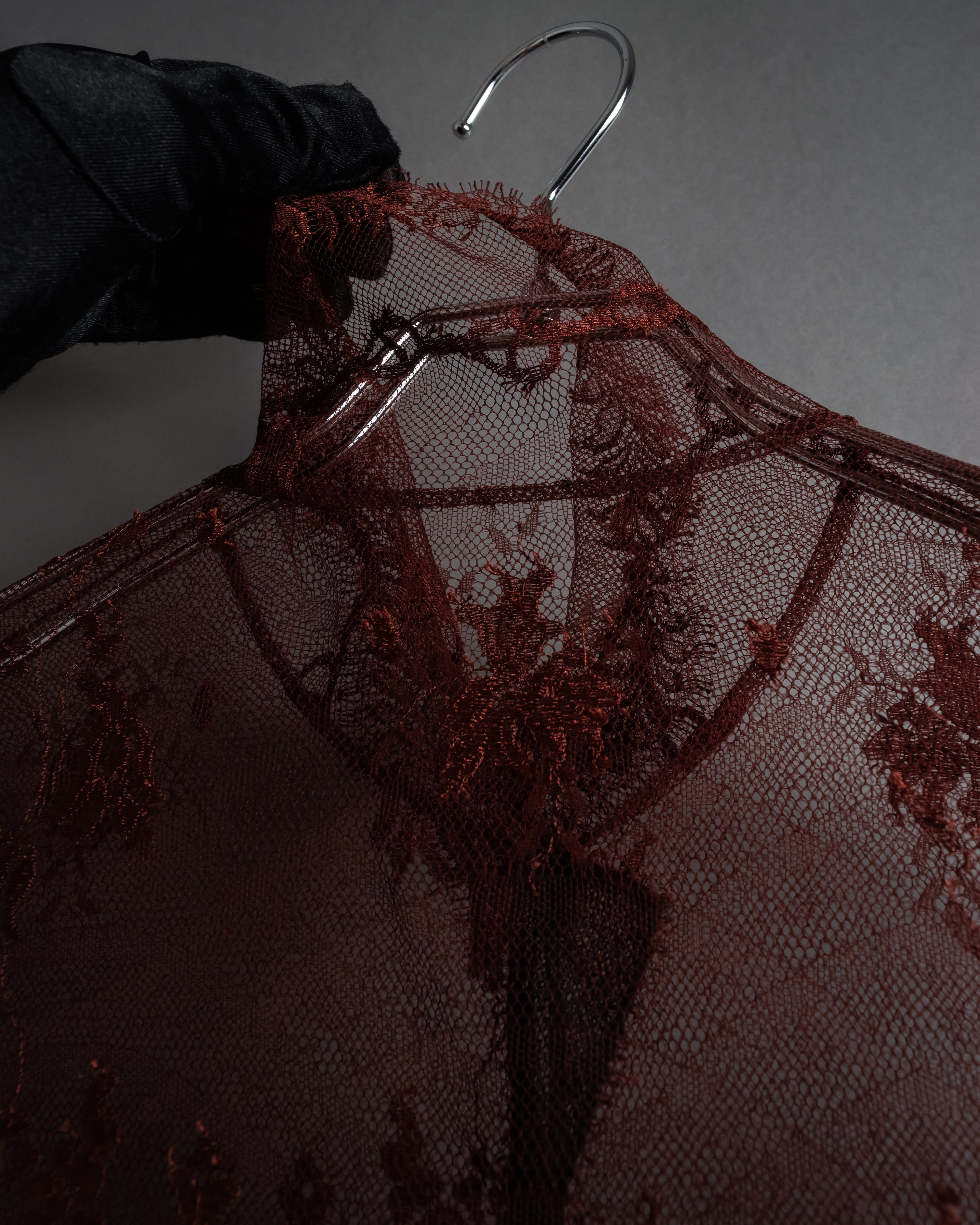 -SPECIAL- "HERMES" 00's Jean-Paul Gaultier Era Engineered Lace Shirt